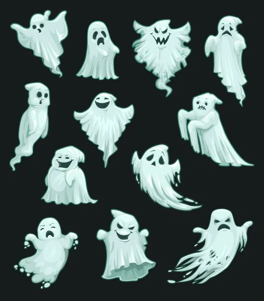 Halloween fiesta vector de dibujos animados fantasmas — Archivo Imágenes Vectoriales