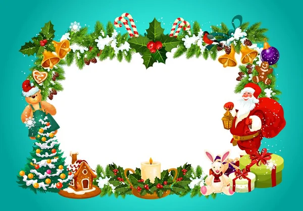 Різдвяна рамка з порожнім простором для привітання — стоковий вектор