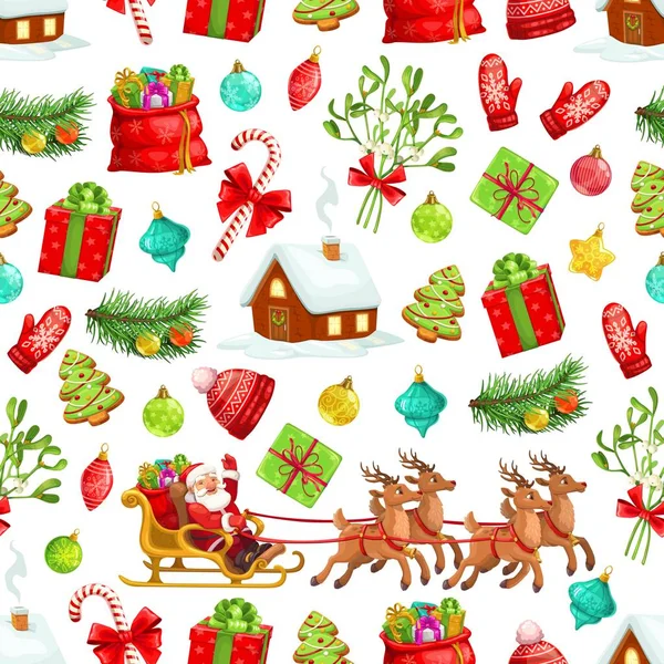 Christmas holiday seamless pattern background — Stock Vector