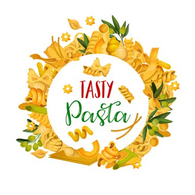 Makarna menü şablonu simgeleri İtalyan pasta yemek