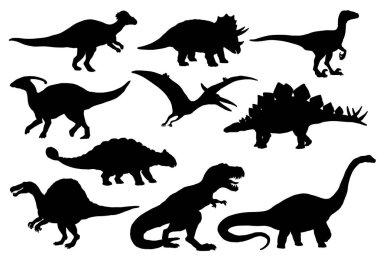 Dinozorlar ve T-rex canavar sürüngenler, vektör