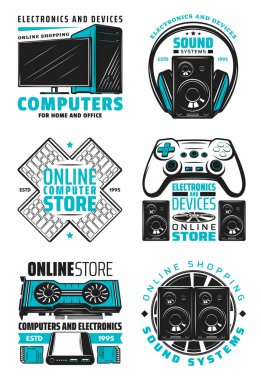 Audio, video home appliance and devices clipart