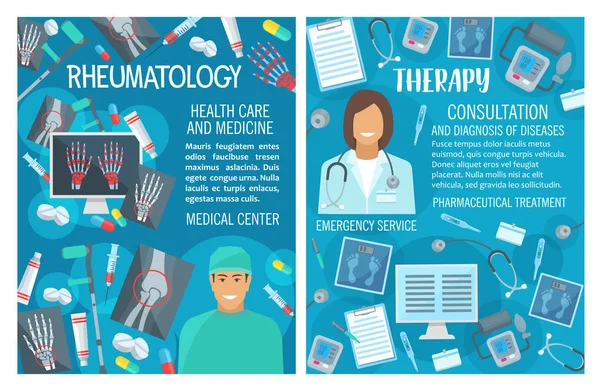 Rheumatologi terapi dan dokter, vektor - Stok Vektor