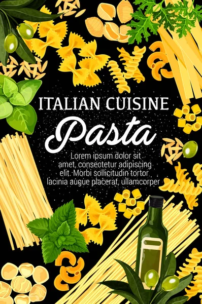 Pasta dan masakan Italia - Stok Vektor