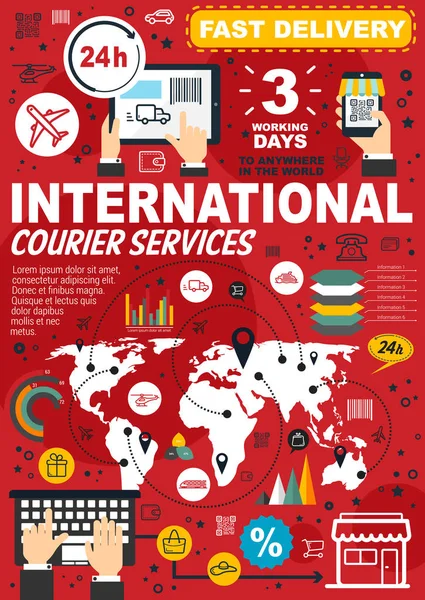 Courier och leverans service, vektor infographics — Stock vektor