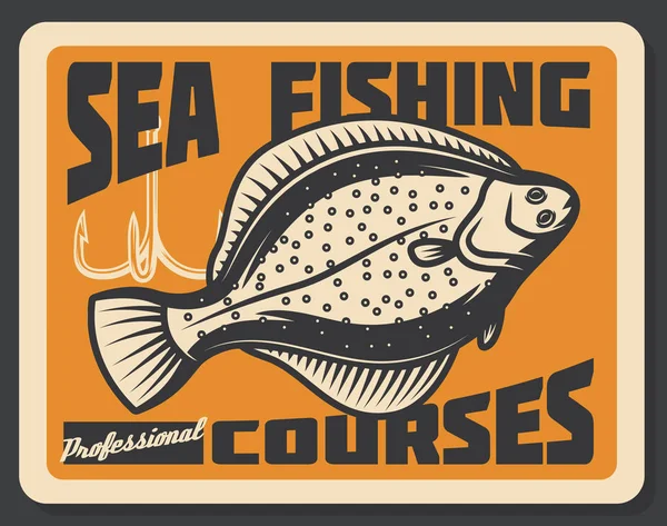Deniz balıkçılık kursları. Vektör pisi balığı