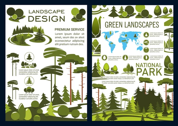 Empresa de diseño de paisajes, folleto vectorial — Archivo Imágenes Vectoriales