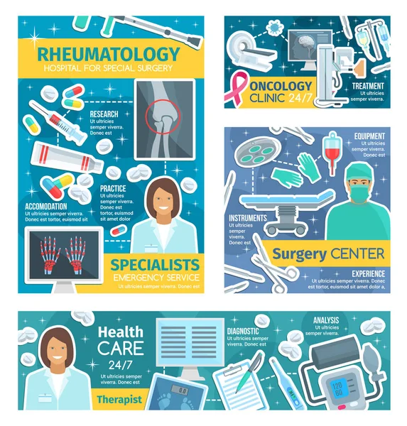 Rheumatologi, onkologi dan dokter bedah - Stok Vektor