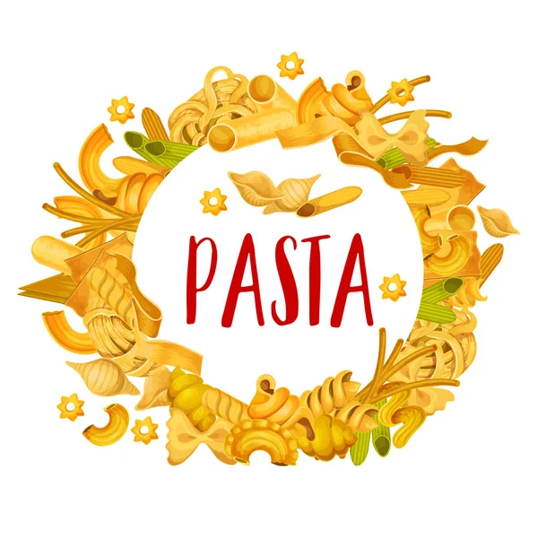 Italiaanse pasta penne en spaghetti frame — Stockvector