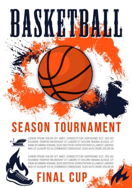 Basketbol spor oyun duyuru, vektör