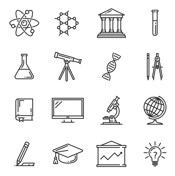 Ícones vetoriais de ciência e educação —  Vetores de Stock