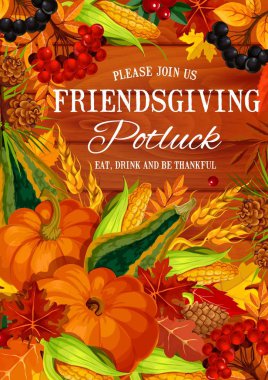 Friendsgiving yemeğini getir partisi bayram, Şükran Tema