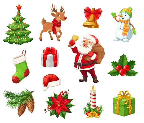 Winter Christmas holiday objects vector isolated — Stock Vector