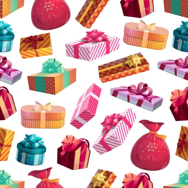 Karácsonyi ajándékok zökkenőmentes minta — Stock Vector
