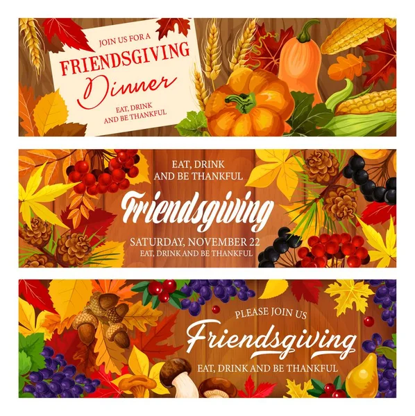 Thanksgiving Day och Friendsgiving husmanskost — Stock vektor