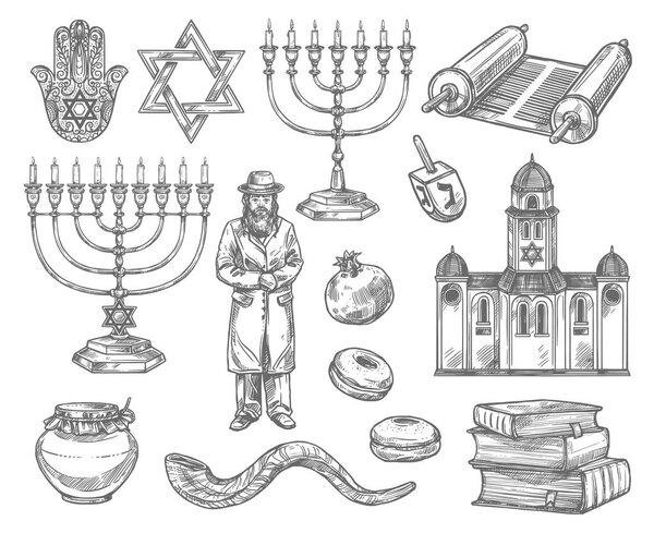 Judaism religion symbols, jewish objects