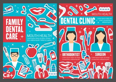 Diş Kliniği doktorlar, diş hekimliği tıp vektör