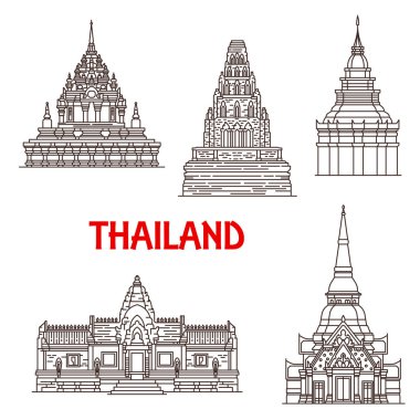 Tayland Ayutthaya ve Hua Hin Simgesel Yapı simgeler