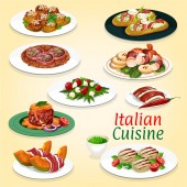 Картина, постер, плакат, фотообои "italian cuisine meat and seafood dishes", артикул 221479256