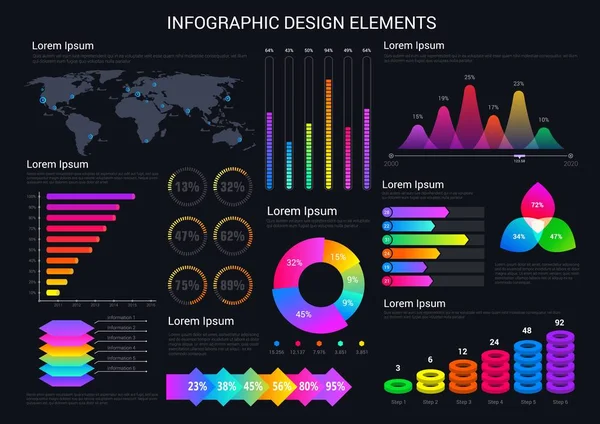 Infografische Designelemente, Grafiken und Diagramme — Stockvektor