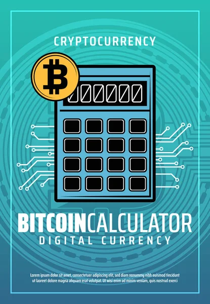 Bitcoin digitaler Geldwechseldienst, Vektor — Stockvektor