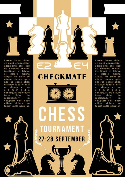Σκάκι παιχνίδι σκακιέρα με τα κομμάτια — Διανυσματικό Αρχείο