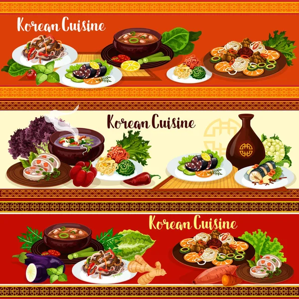 Корейської кухні посуд, пряні азіатської кухні — стоковий вектор