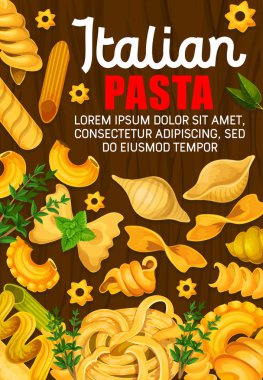 İtalyan mutfağının geleneksel makarna spagetti poster