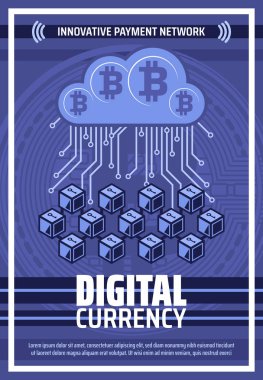 Bitcoin cryptocurrency dijital blockchain ağ