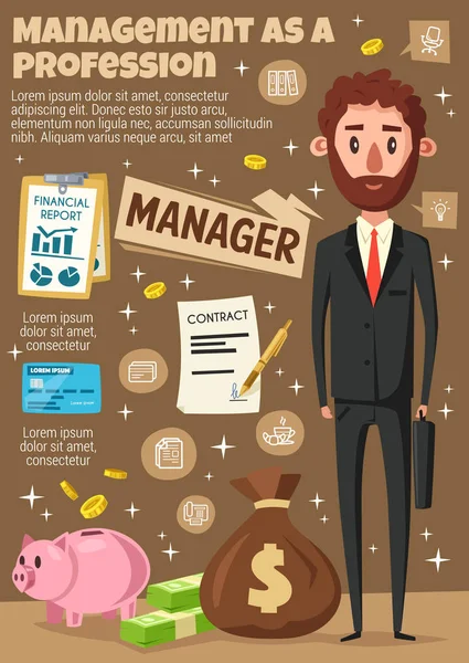 Manager, Kaufmann und Bürokaufmann — Stockvektor