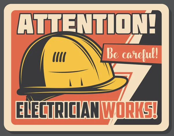 Banner de atención con precaución sobre la electricidad — Archivo Imágenes Vectoriales