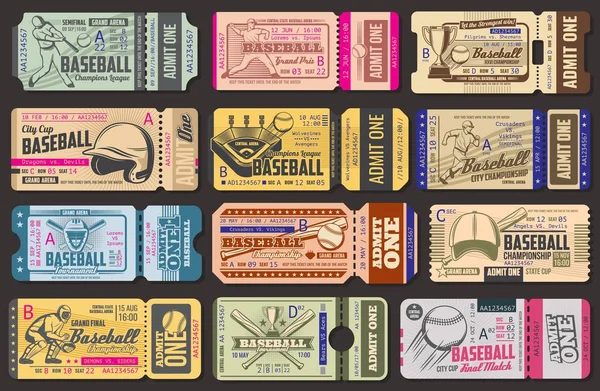 Entradas para vectores, juego de béisbol — Archivo Imágenes Vectoriales