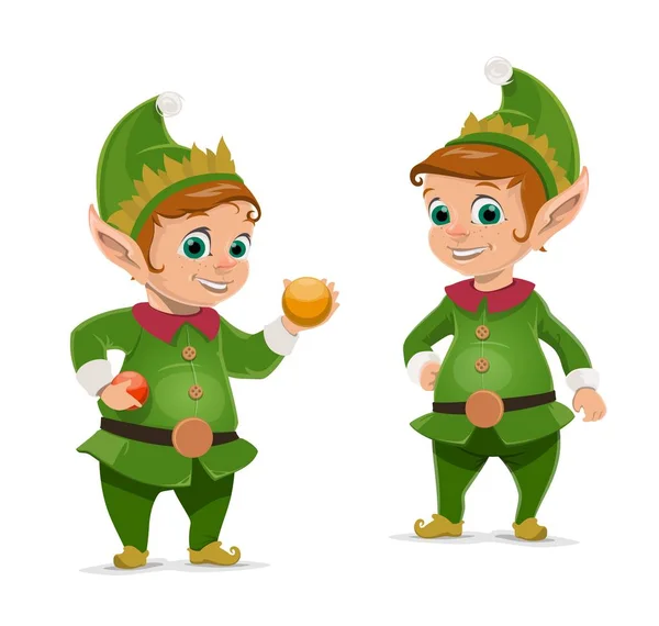 Christmas elf and Santa Claus helper — Stock Vector