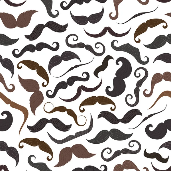Mustaches patrón inconsútil retro, vector — Archivo Imágenes Vectoriales
