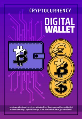 Bitcoin cryptocurrency, dijital blockchain cüzdan