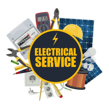 Elektrik donanımları, çiçek siparişi, vektör