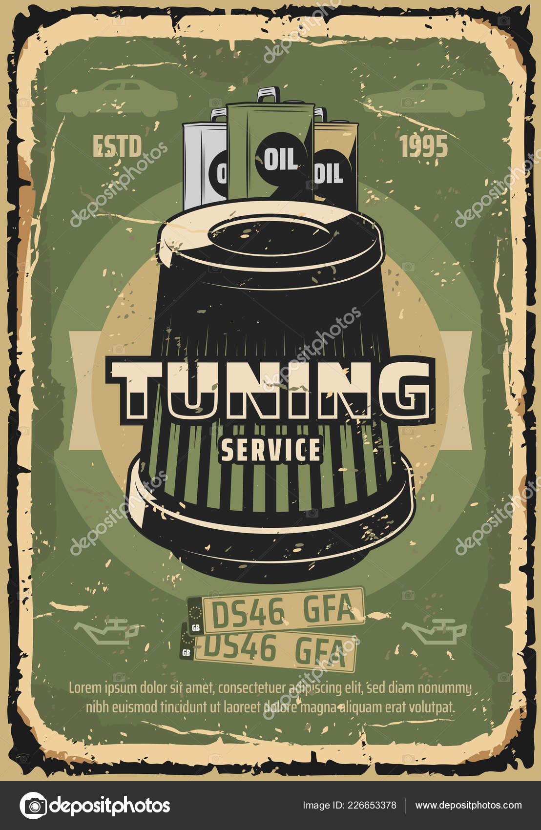 Oil Or Ar Filter Car Spare Parts Store Stock Vector