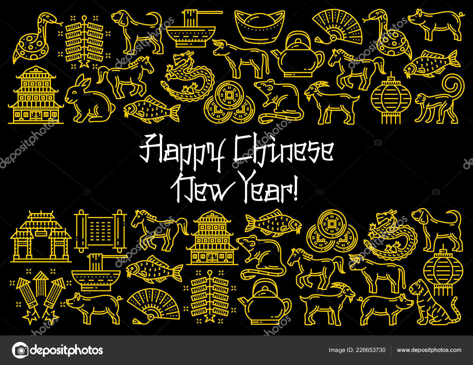 Chinese Lunar New Year Poster Vector Vector Image By C Seamartini Vector Stock