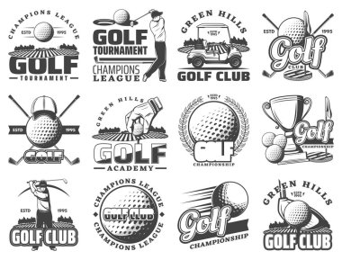 Golf Spor oyun vektör simgeler ve semboller