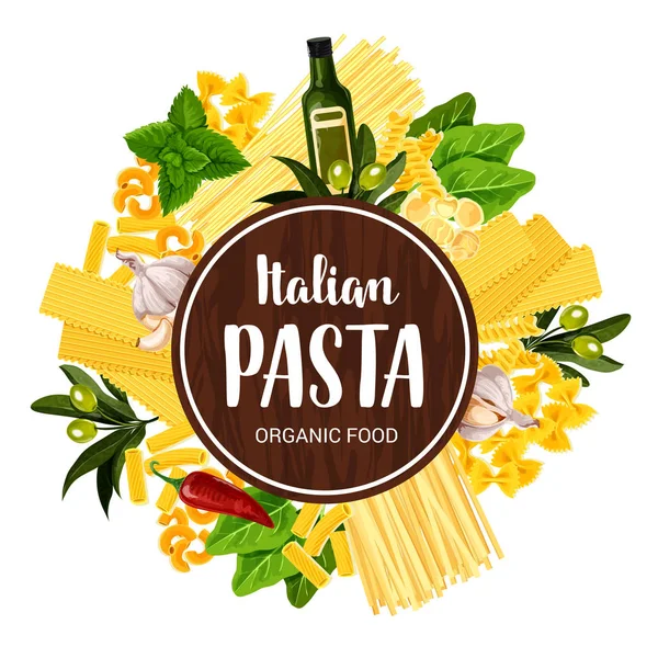 Copertura vettoriale menu ristorante pasta italiana — Vettoriale Stock