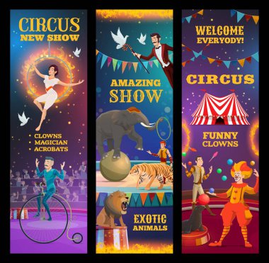 Sihirbaz, hayvanlar, palyaço ve akrobatlar Circus