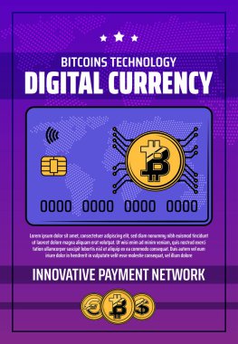 Cryptocurrency dijital para ödeme, vektör