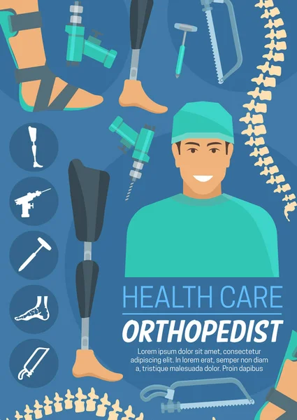 Assistência médica, médico ortopedista —  Vetores de Stock