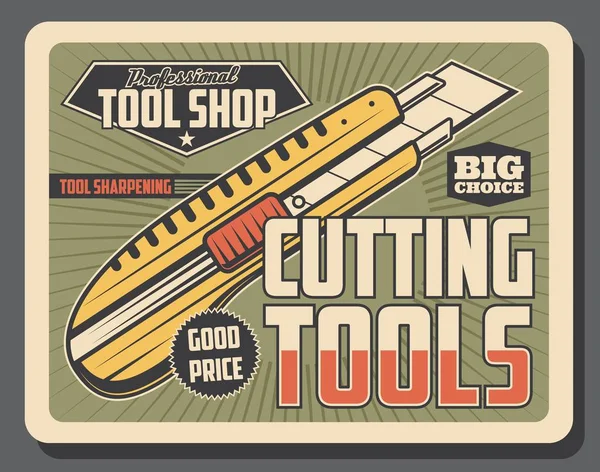 Loja de ferramentas, faca de papelaria. Vetor —  Vetores de Stock