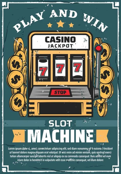 Casino slot machine club di gioco d'azzardo, vettore — Vettoriale Stock