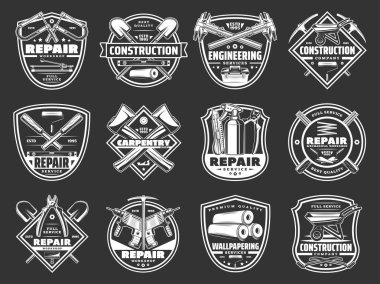 Ev onarım hizmet İnşaat araçları alışveriş simgeleri