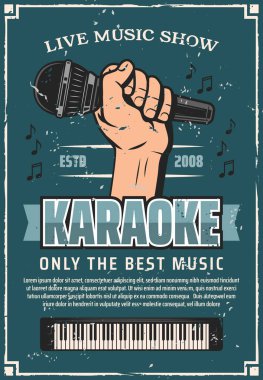 Müzik parti karaoke canlı müzik mikrofon poster