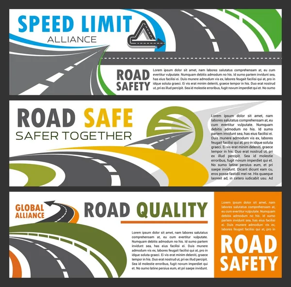 Motorvägen och väg bygga eller reparera, säkerhet — Stock vektor