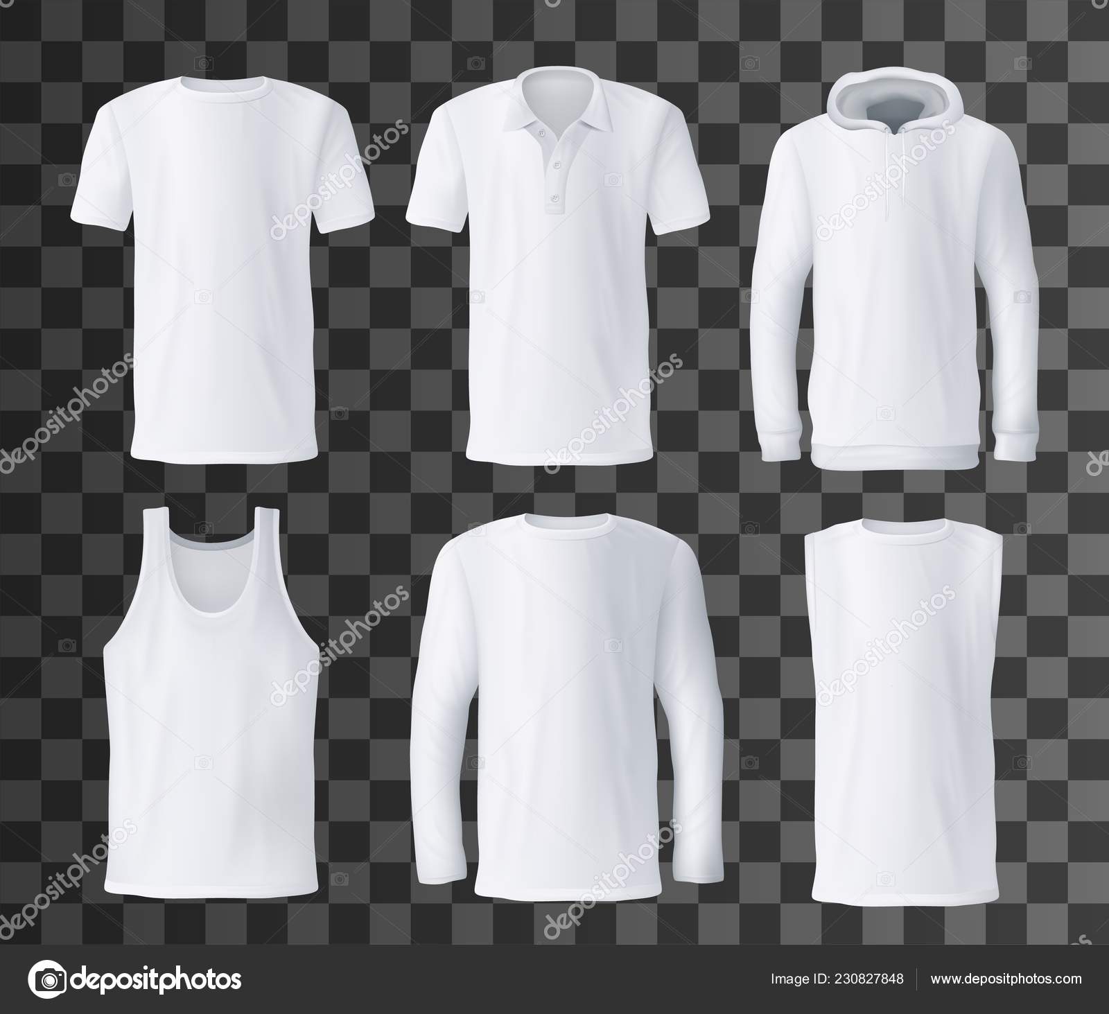 Download T Shirt Template Polo Hoodie And Tank Top Mockup Stock Vector C Seamartini 230827848 Yellowimages Mockups