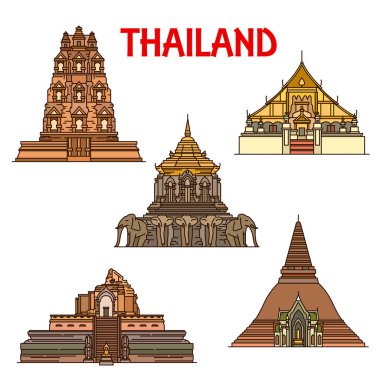 Tay tapınaklar ve stupas simgeler. Seyahat Simgesel Yapı
